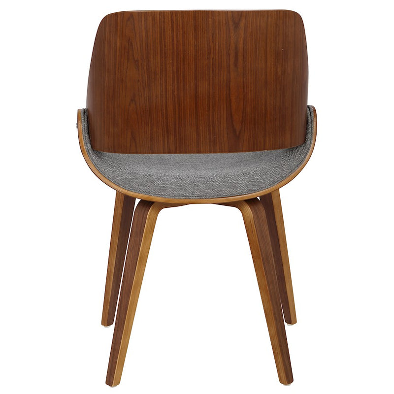 LumiSource Fabrizzi Dining/Accent Chair | Walnut & Grey Fabric Bentwood | Kitchen & Living Room Seating | 21 x 21.5 x 32.25 in | Model CH-FBZZNLWL-GY