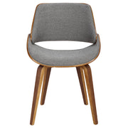 LumiSource Fabrizzi Dining/Accent Chair | Walnut & Grey Fabric Bentwood | Kitchen & Living Room Seating | 21 x 21.5 x 32.25 in | Model CH-FBZZNLWL-GY