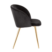 LumiSource Fran Dining/Accent Chair | Gold Metal & Black Velvet | Dining Room & Living Room Seating | 23 x 21 x 32 in | Model CH-FRANAU-BK2