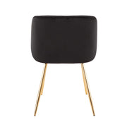 LumiSource Fran Dining/Accent Chair | Gold Metal & Black Velvet | Dining Room & Living Room Seating | 23 x 21 x 32 in | Model CH-FRANAU-BK2