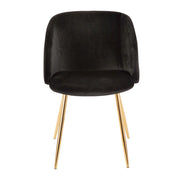 LumiSource Fran Dining/Accent Chair | Gold Metal & Black Velvet | Dining Room & Living Room Seating | 23 x 21 x 32 in | Model CH-FRANAU-BK2