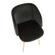 LumiSource Fran Dining/Accent Chair | Gold Metal & Black Velvet | Dining Room & Living Room Seating | 23 x 21 x 32 in | Model CH-FRANAU-BK2