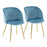 LumiSource Fran Chair, Set of 2 in Gold Steel/Light Blue Velvet - CH-FRANAUVLBU2