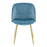 LumiSource Fran Chair, Set of 2 in Gold Steel/Light Blue Velvet