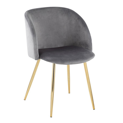 LumiSource Fran Chair, Set of 2 in Gold Steel/Silver Velvet