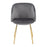 LumiSource Fran Chair, Set of 2 in Gold Steel/Silver Velvet