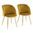 LumiSource Fran Chair, Set of 2 in Gold Metal/Chartreuse Velvet - CH-FRANAUYG2