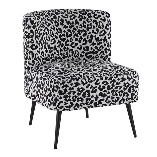 LumiSource Fran Slipper Chair, Black Steel/Black Leopard Fabric - CH-FRANLEPBKBK