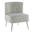 LumiSource Fran Slipper Chair in Chrome/Blue Leopard Fabric - CH-FRANLEPBU
