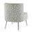 LumiSource Fran Slipper Chair in Chrome/Blue Leopard Fabric
