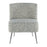 LumiSource Fran Slipper Chair in Chrome/Blue Leopard Fabric