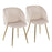 LumiSource Fran Pleated Chair, Set of 2, Gold/White Velvet - CH-FRANPLTAUVW2