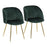 LumiSource Fran Pleated Waves Chair, Set/2, GD/Emerald - CH-FRANPLTWVAUVGN2