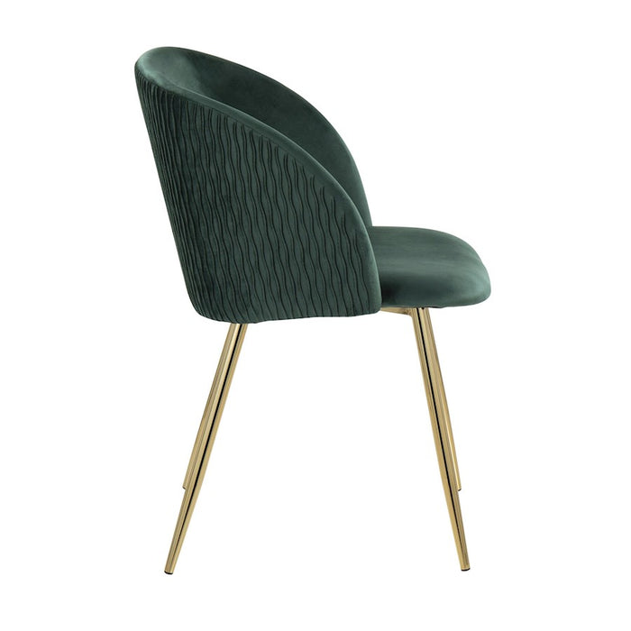 LumiSource Fran Pleated Waves Chair, Set of 2, GD/Emerald