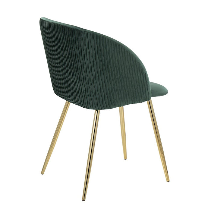 LumiSource Fran Pleated Waves Chair, Set of 2, GD/Emerald