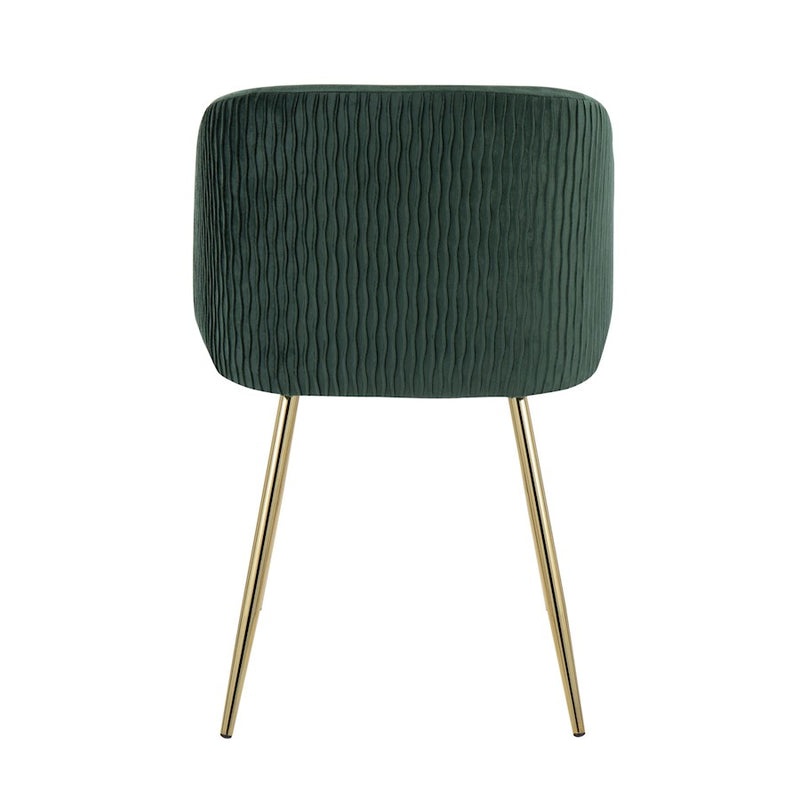 LumiSource Fran Pleated Waves Chair, Set of 2, GD/Emerald