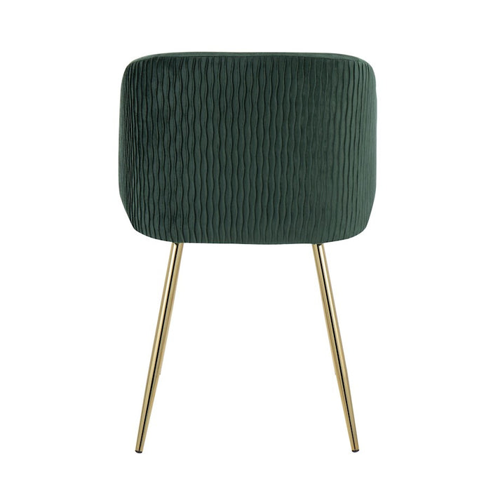 LumiSource Fran Pleated Waves Chair, Set of 2, GD/Emerald