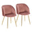 LumiSource Fran Pleated Waves Chair, Set of 2, Gold/Blush - CH-FRANPLTWVAUVPK2