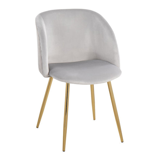 LumiSource Fran Pleated Waves Chair, Set of 2, Gold/Silver