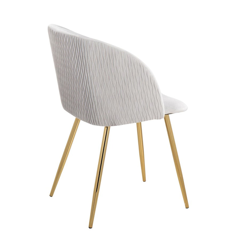 LumiSource Fran Pleated Waves Chair, Set of 2, Gold/Silver