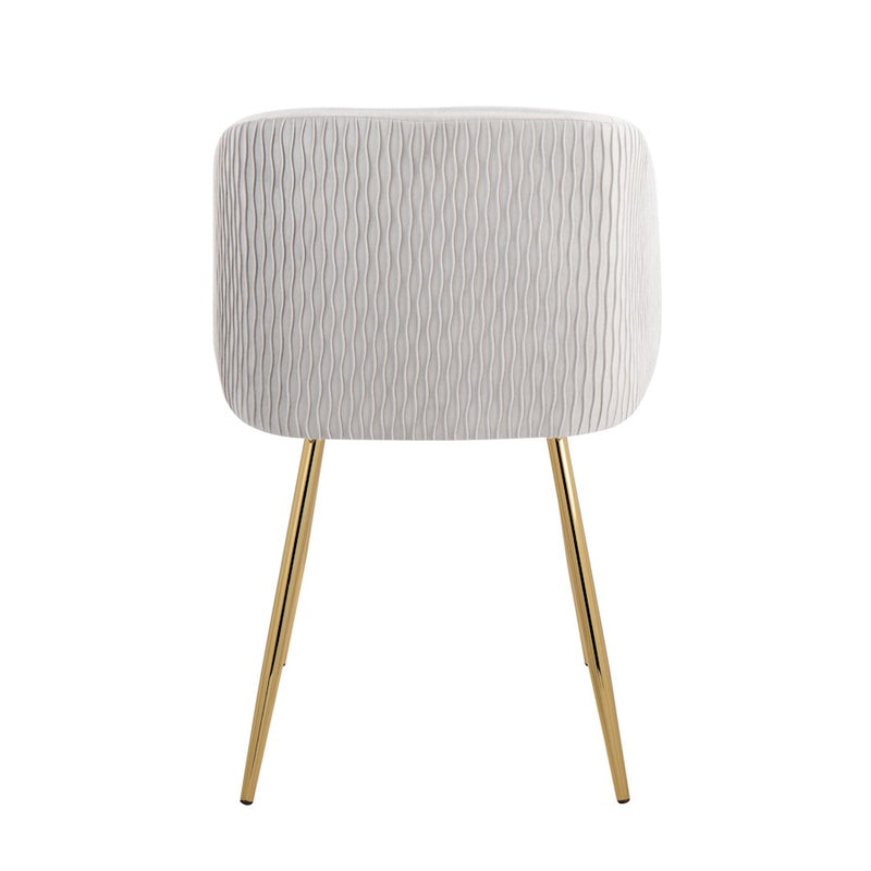 LumiSource Fran Pleated Waves Chair, Set of 2, Gold/Silver