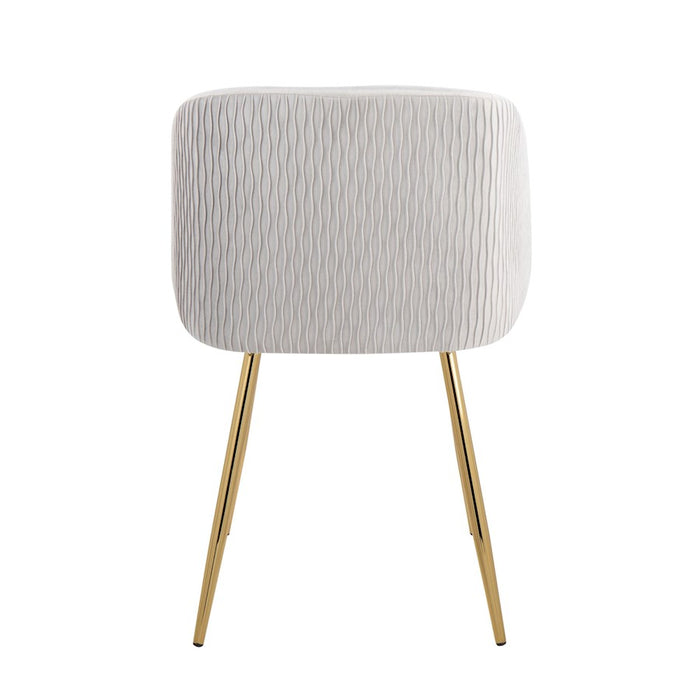 LumiSource Fran Pleated Waves Chair, Set of 2, Gold/Silver