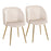 LumiSource Fran Pleated Waves Chair, Set of 2, Gold/White - CH-FRANPLTWVAUVW2
