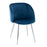 LumiSource Fran Chair, Set of 2 in Chrome/Blue Velvet