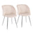 LumiSource Fran Chair, Set of 2 in Chrome/Cream Velvet - CH-FRANVCR2