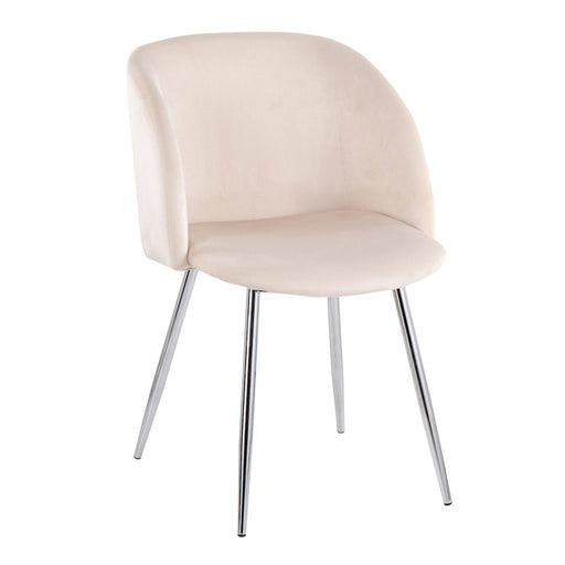LumiSource Fran Chair, Set of 2 in Chrome/Cream Velvet