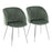 LumiSource Fran Chair, Set of 2 in Chrome/Sage Green Velvet - CH-FRANVLGN2
