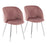 LumiSource Fran Chair, Set of 2 in Chrome/Pink Velvet - CH-FRANVPK2