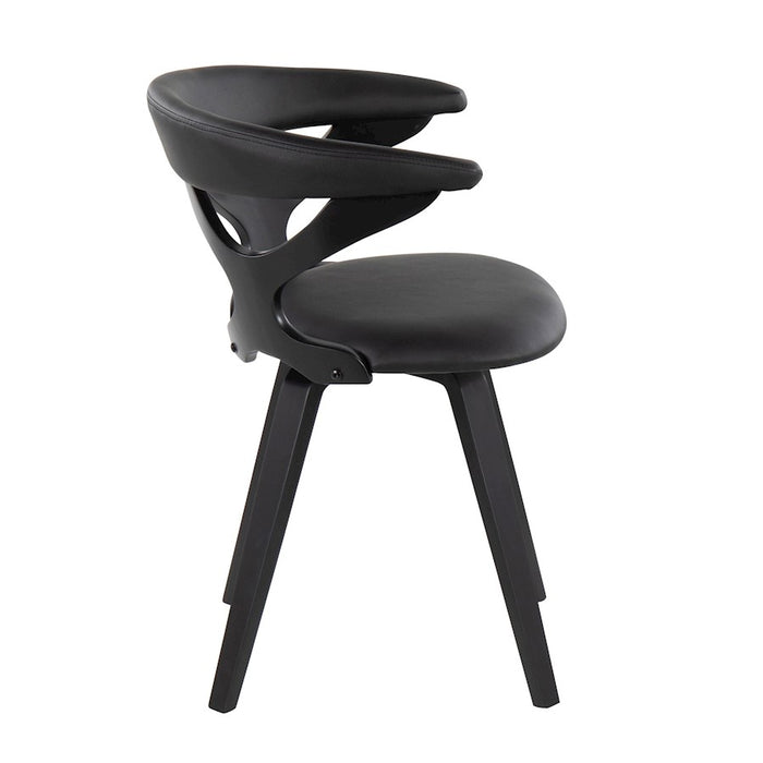 LumiSource Gardenia Chair in Black Wood/Black PU