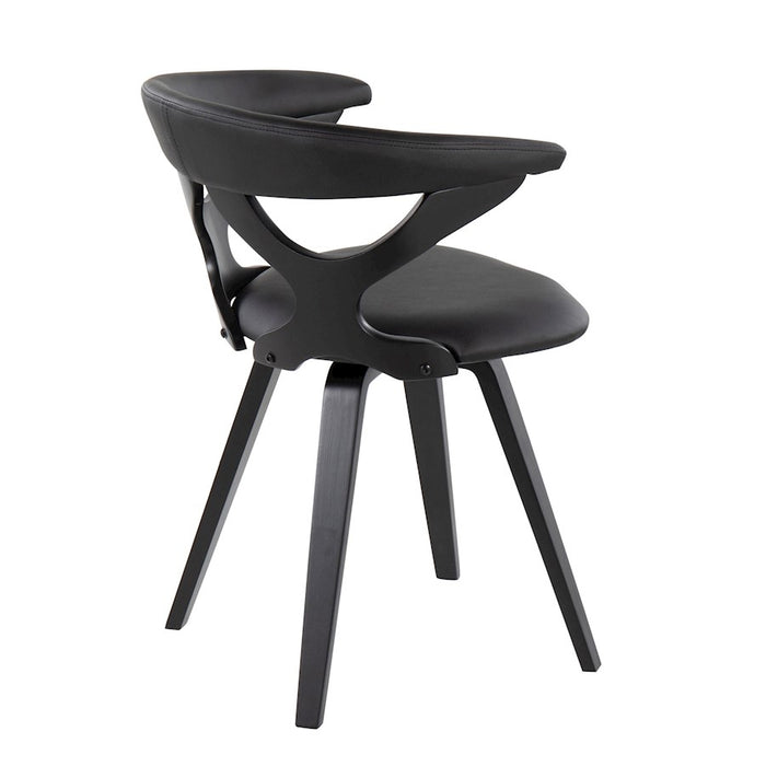 LumiSource Gardenia Chair in Black Wood/Black PU