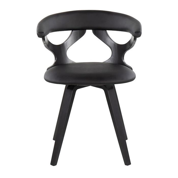 LumiSource Gardenia Chair in Black Wood/Black PU