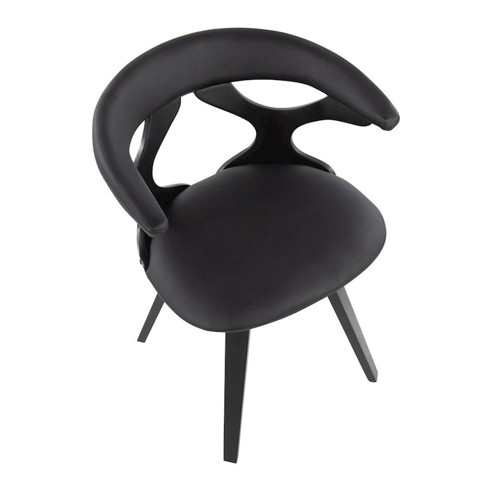 LumiSource Gardenia Chair in Black Wood/Black PU