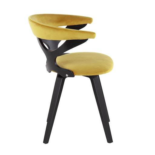 LumiSource Gardenia Chair in Black Wood/Chartreuse Velvet