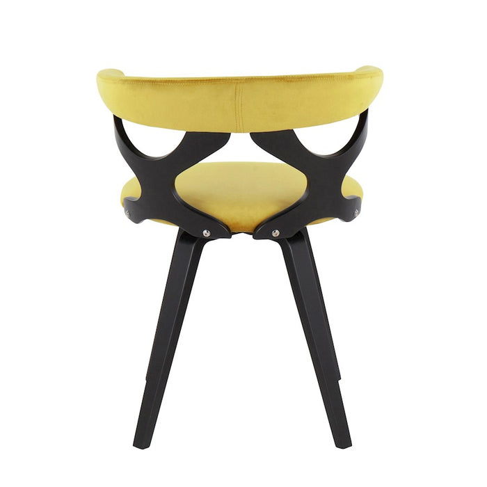 LumiSource Gardenia Chair in Black Wood/Chartreuse Velvet