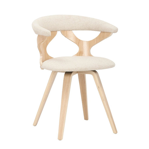 LumiSource Gardenia Chair in Natural Wood/Cream Fabric - CH-GARDNACR