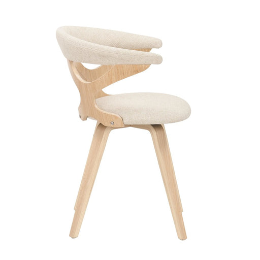 LumiSource Gardenia Chair in Natural Wood/Cream Fabric