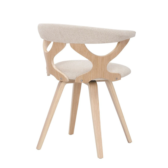 LumiSource Gardenia Chair in Natural Wood/Cream Fabric