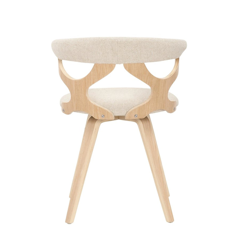 LumiSource Gardenia Chair in Natural Wood/Cream Fabric