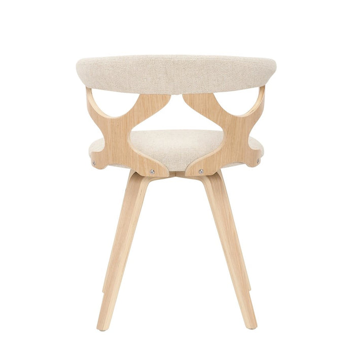 LumiSource Gardenia Chair in Natural Wood/Cream Fabric