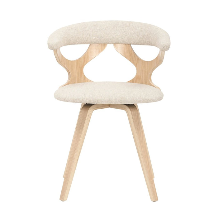 LumiSource Gardenia Chair in Natural Wood/Cream Fabric