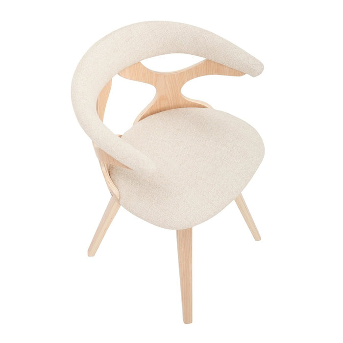 LumiSource Gardenia Chair in Natural Wood/Cream Fabric