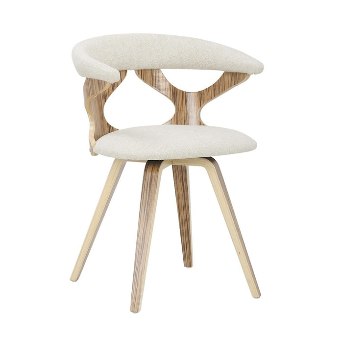 LumiSource Gardenia Chair in Zebra Wood/Cream Fabric - CH-GARDZBCR