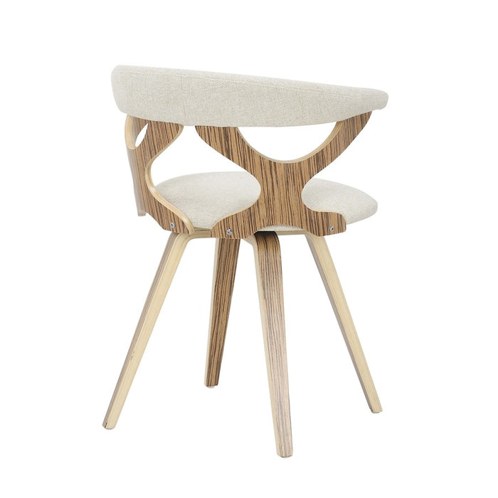 LumiSource Gardenia Chair in Zebra Wood/Cream Fabric