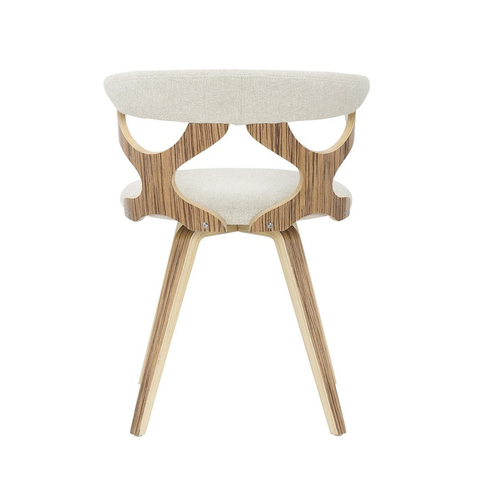 LumiSource Gardenia Chair in Zebra Wood/Cream Fabric