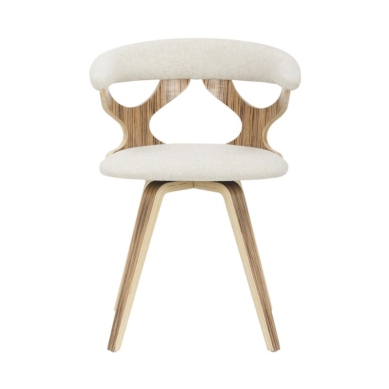 LumiSource Gardenia Chair in Zebra Wood/Cream Fabric