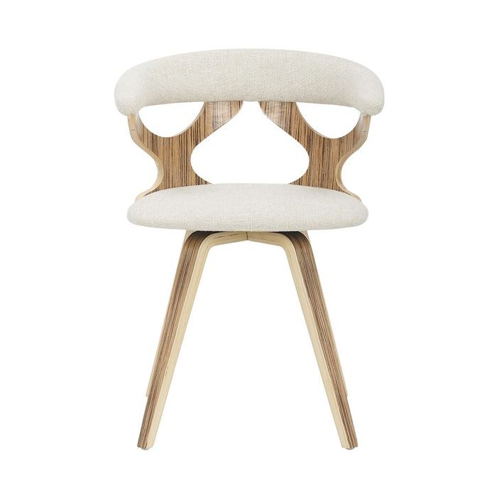 LumiSource Gardenia Chair in Zebra Wood/Cream Fabric
